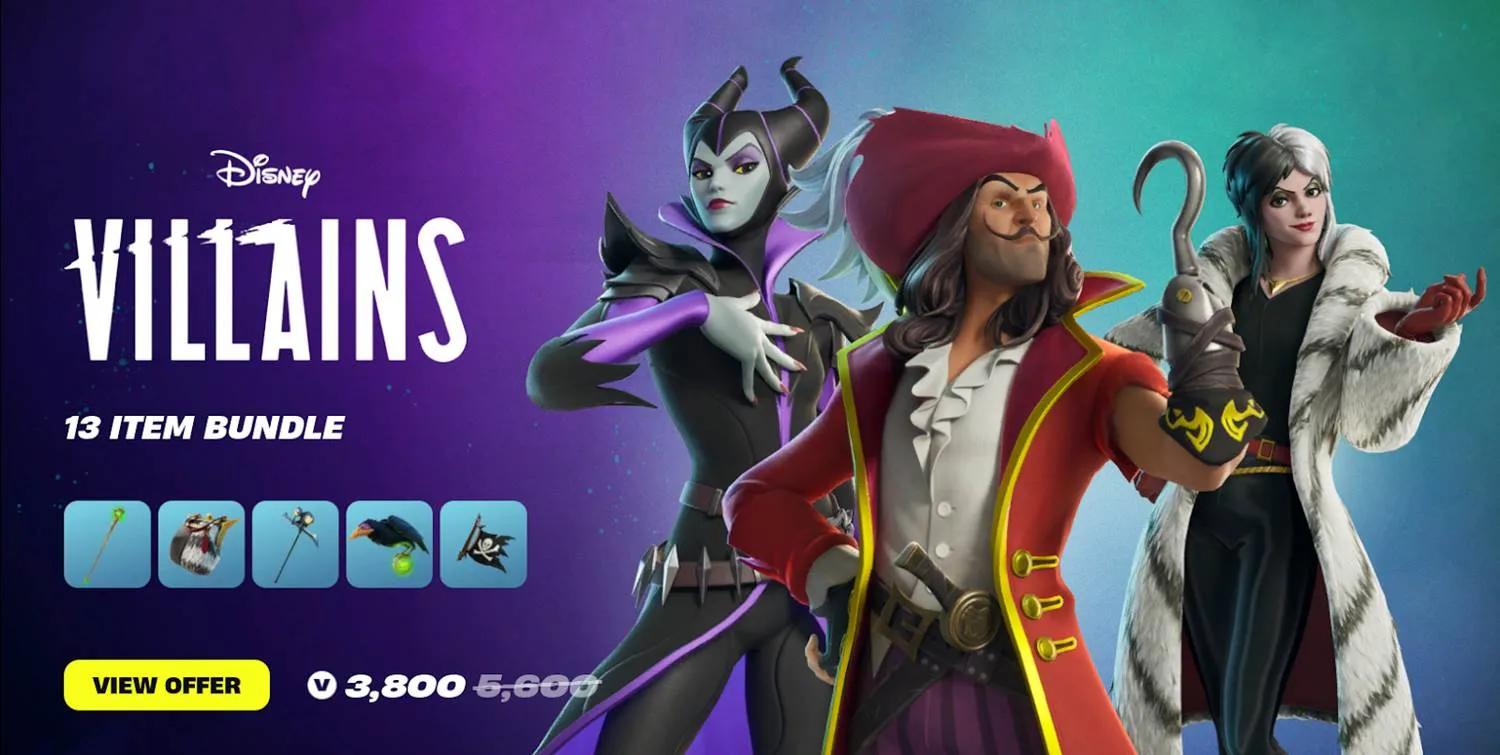Disney Villains Take Over Fortnite: How to Snag Captain Hook, Maleficent, and Cruella De Vil Skins!