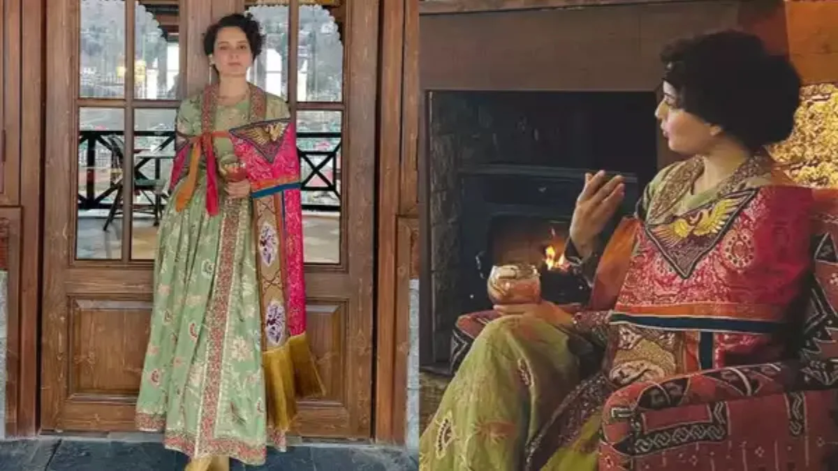 Kangana Ranaut Mountain Chic: Bollywood Star Stuns in Traditional Attire at Her Manali Restaurant