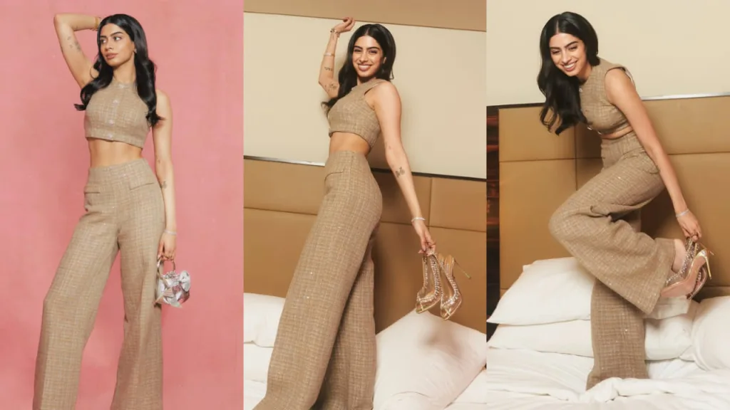 khusii 3 Khushi Kapoor Style Spree: How She Rocks a Rs. 77,900 Jimmy Choo Bag With a Chic Co-Ord Set