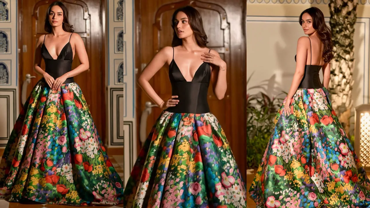 Manushi Chhillar Stuns in Dreamy Poppy-Printed Gown: A Fashion Masterpiece