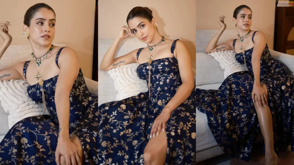 sanyaanb f Sanya Malhotra: Redefining Elegance in a Custom Tiger and Twig Masterpiece