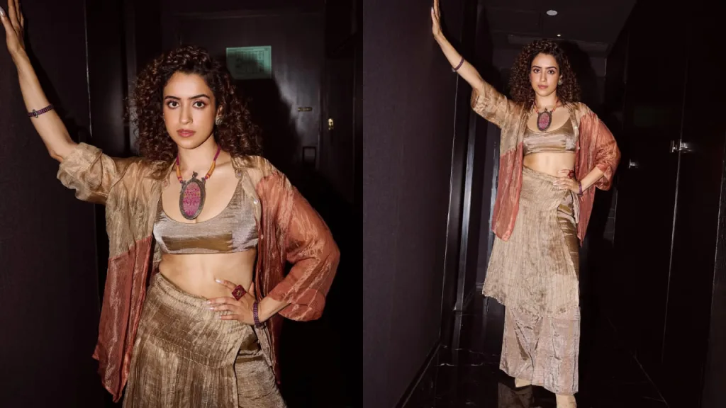 sanyyy ff Sanya Malhotra Vintage Glam: A Bronze Bombshell Moment You Can't Miss!