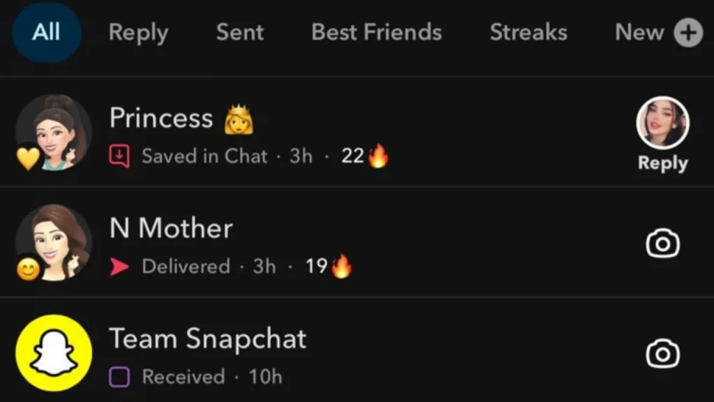 Streaks in Snapchat