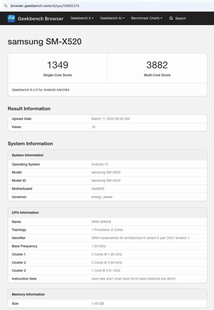 Galaxy Tab S10 FE 1 Samsung Galaxy S25 Edge and Tab S10 FE 5G Spotted on Geekbench