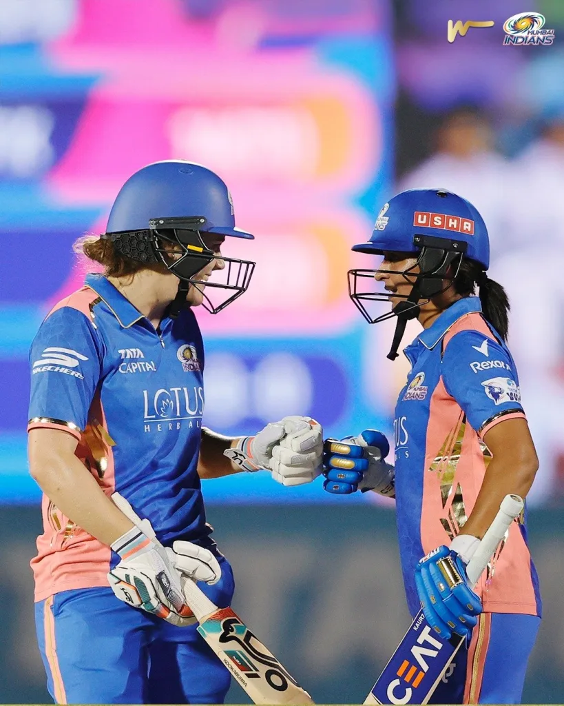 Harmanpreet and Nat Sciver Brunt WPL 2025: MI Overcome Fulmali's Challenge To Edge Closer To The Final, Extend Unbeaten Run To 6-0 Against Gujarat Giants