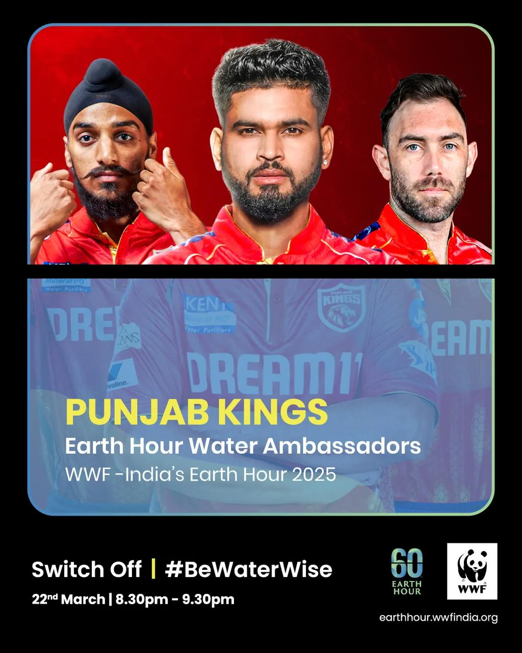 Earth Hour 2025: Punjab Kings Join WWF-India as Water Ambassadors to Champion Conservation