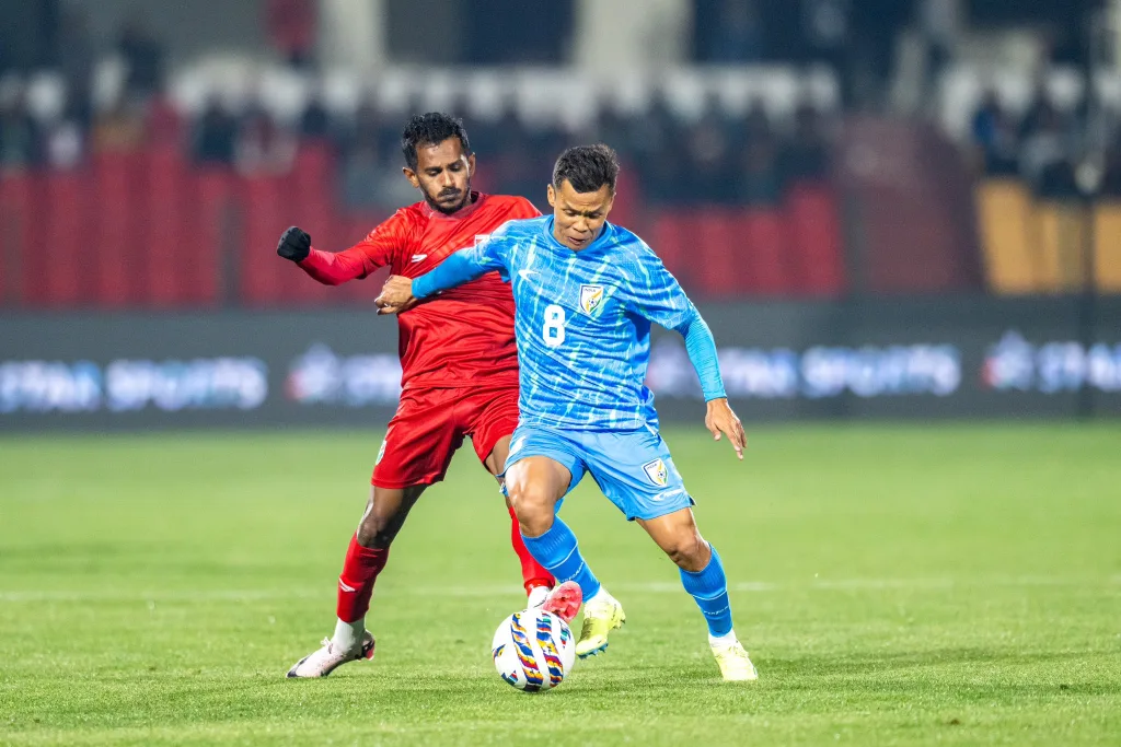India vs Maldives 1 Sunil Chhetri Scores 95th Goal as India Dominate Maldives in 3-0 Win