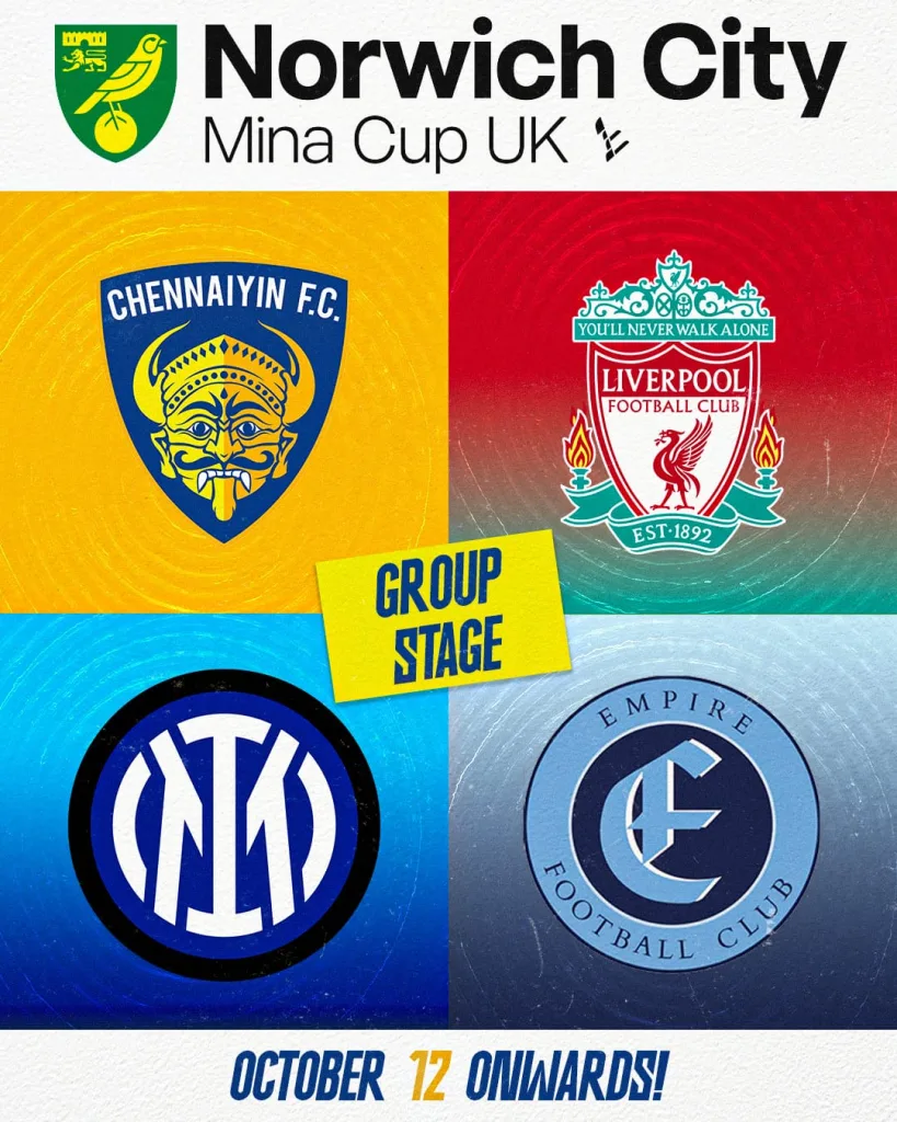 Chennaiyin FC's Reserve Team Embarks on a 6 Week Training Stint at Norwich City’s Facility 2 Mina Cup Chennaiyin FC's Reserve Team Embarks on a 6 Week Training Stint at Norwich City’s Facility