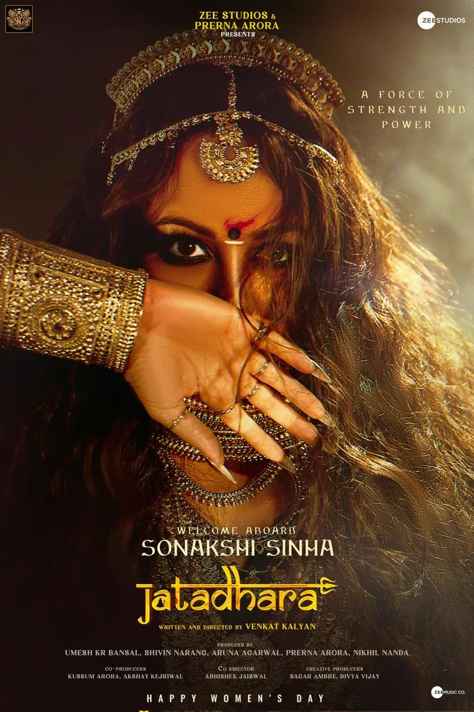 Sonakshi Sinha Sonakshi Sinha's Telugu Debut: First Look from Sudheer Babu's 'Jatadhara' Unveiled on Women’s Day