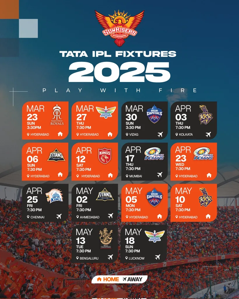 Sunrisers Hyderabad Fixtures IPL 2025: Sunrisers Hyderabad Preview – Squad Analysis of SRH And Starting XI