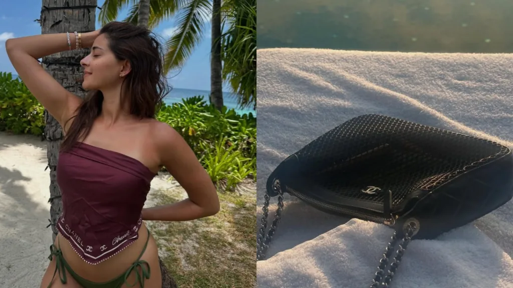 anass 2 Ananya Panday Seychelles Chic: Flaunting Rs 3 Lakh Chanel Bag in Scarf Top and Bikini Bottom Paradise