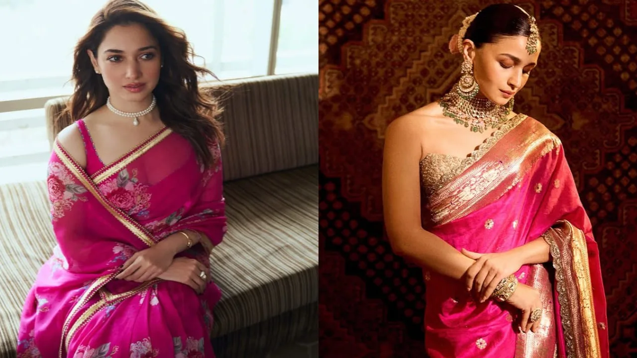Bollywood Gulabi Saree Saga: A Celebration of Timeless Elegance