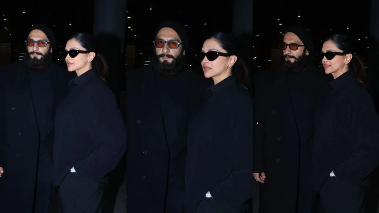 Deepika Padukone and Ranveer Singh Turn Heads with Their All-Black, Late-Night Airport Look