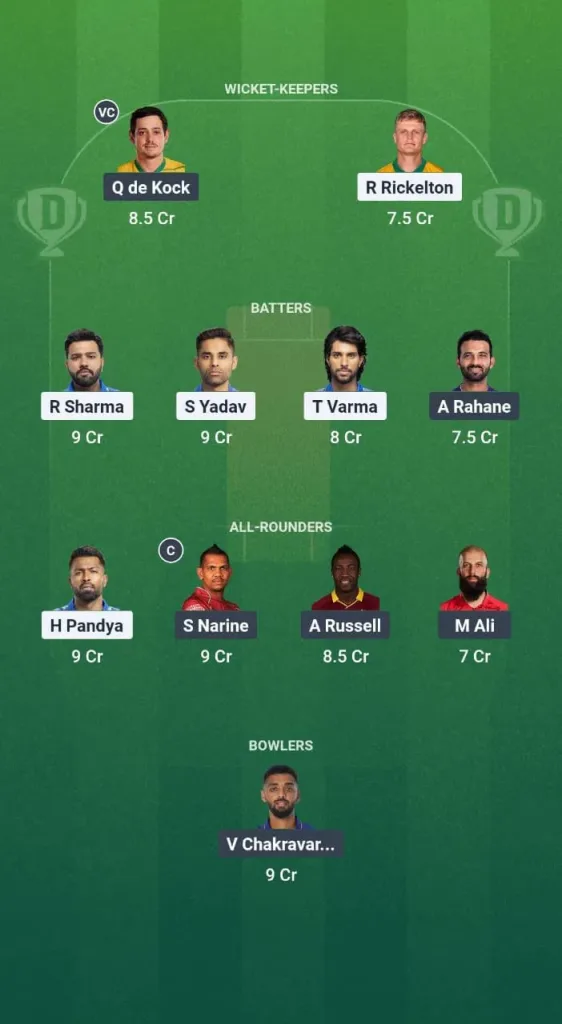 iiipsks 13 IPL 2025 Dream11 Predictions: Mumbai Indians vs Kolkata Knight Riders - Fantasy Cricket Masterclass