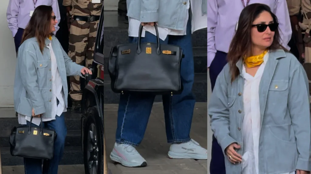 kareeansj 1 Kareena Kapoor Khan Airport Look: Casual Chic Meets Luxury with an 18 Lakh Birkin Bag