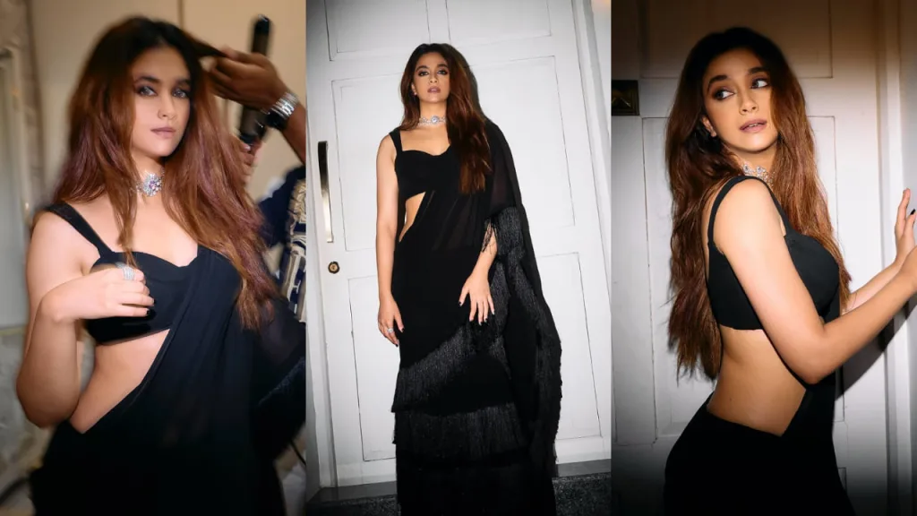 Keerthy Suresh Black Swan Moment: The Sultry Saree That's Redefining Desi Glamour 2 keerers 2 Keerthy Suresh Black Swan Moment: The Sultry Saree That's Redefining Desi Glamour