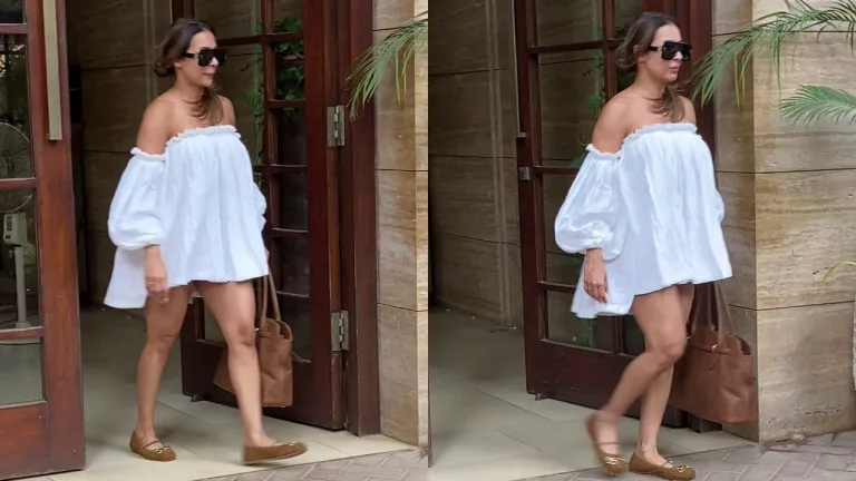 Malaika Arora Summer Sensation: Bohemian Off-Shoulder Mini-Dress Steals the Spotlight