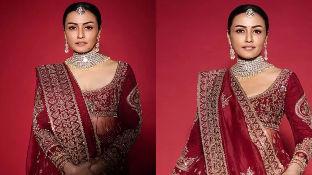 piir 2 Namrata Shirodkar Stuns in a Regal Red Lehenga, Channeling Vintage Elegance