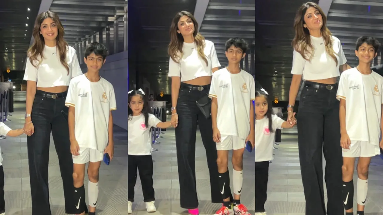 Shilpa Shetty Slays Gen-Z Fashion: Crop Top, Jeans, and Pink Stilettos Steal the Spotlight