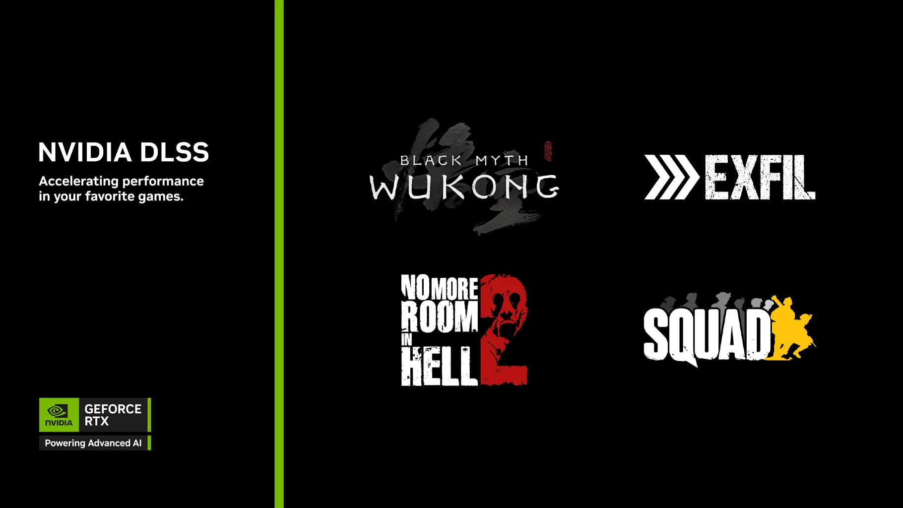 DLSS 4 Now in Black Myth: Wukong, EXFIL, No More Room In Hell 2 & SQUAD, & More