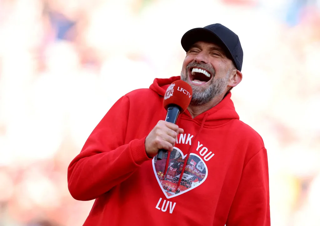 Jurgen Klopp Arne Slot Salutes Jurgen Klopp After Liverpool's Historic Title Triumph