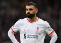 BOURNEMOUTH, ENGLAND - FEBRUARY 01: Mohamed Salah of Liverpool looks on during the Premier League match between AFC Bournemouth and Liverpool FC at Vitality Stadium on February 01, 2025 in Bournemouth, England. (Photo by Mike Hewitt/Getty Images)