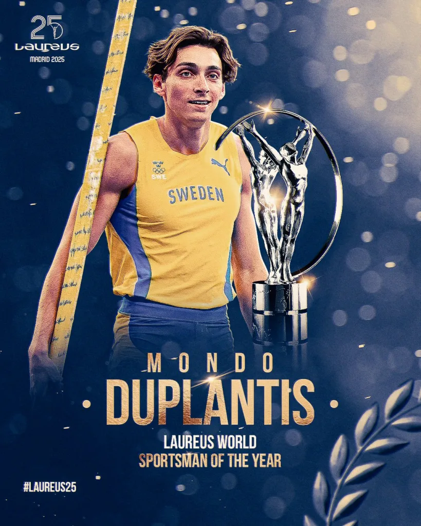 Armand Duplantis Claims Laureus Sportsman of the Year Crown After Stellar Season 2 Mondo Duplantis Armand Duplantis Claims Laureus Sportsman of the Year Crown After Stellar Season