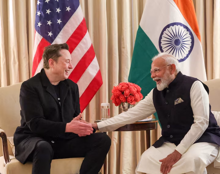 Modi and Musk Explore Future Tech Ties Between India & Tesla