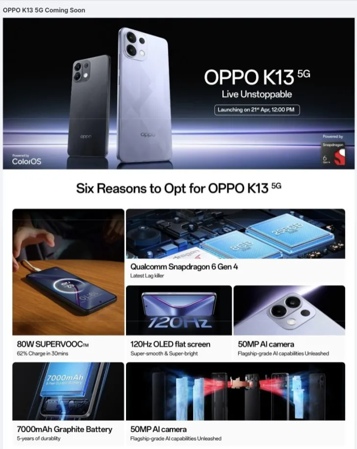 Oppo K13 5G Launching in India on April 21 Under ₹20,000 2 Oppo K13 2 3 Oppo K13 5G Launching in India on April 21 Under ₹20,000