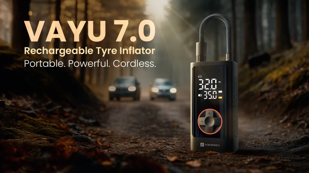 Portronics Vayu 7.0: The Swiss Army Knife of Tyre Inflators