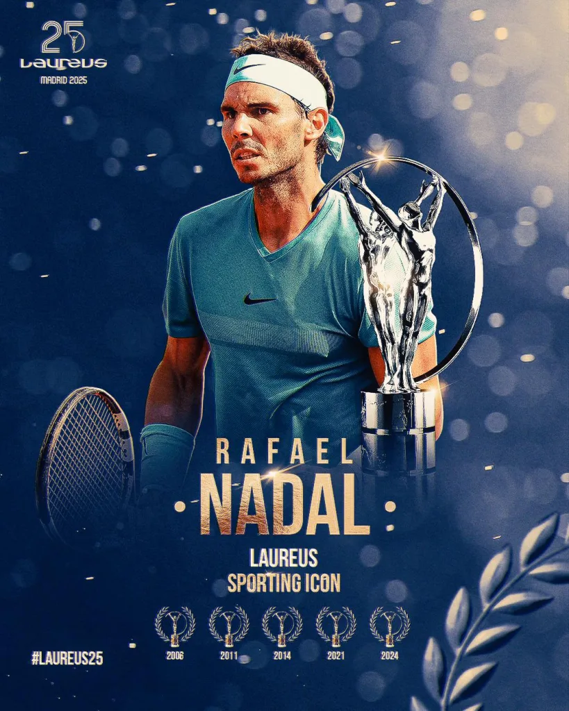 Rafael Nadal 1 Rafael Nadal Receives Prestigious Laureus Sporting Icon Award in Madrid