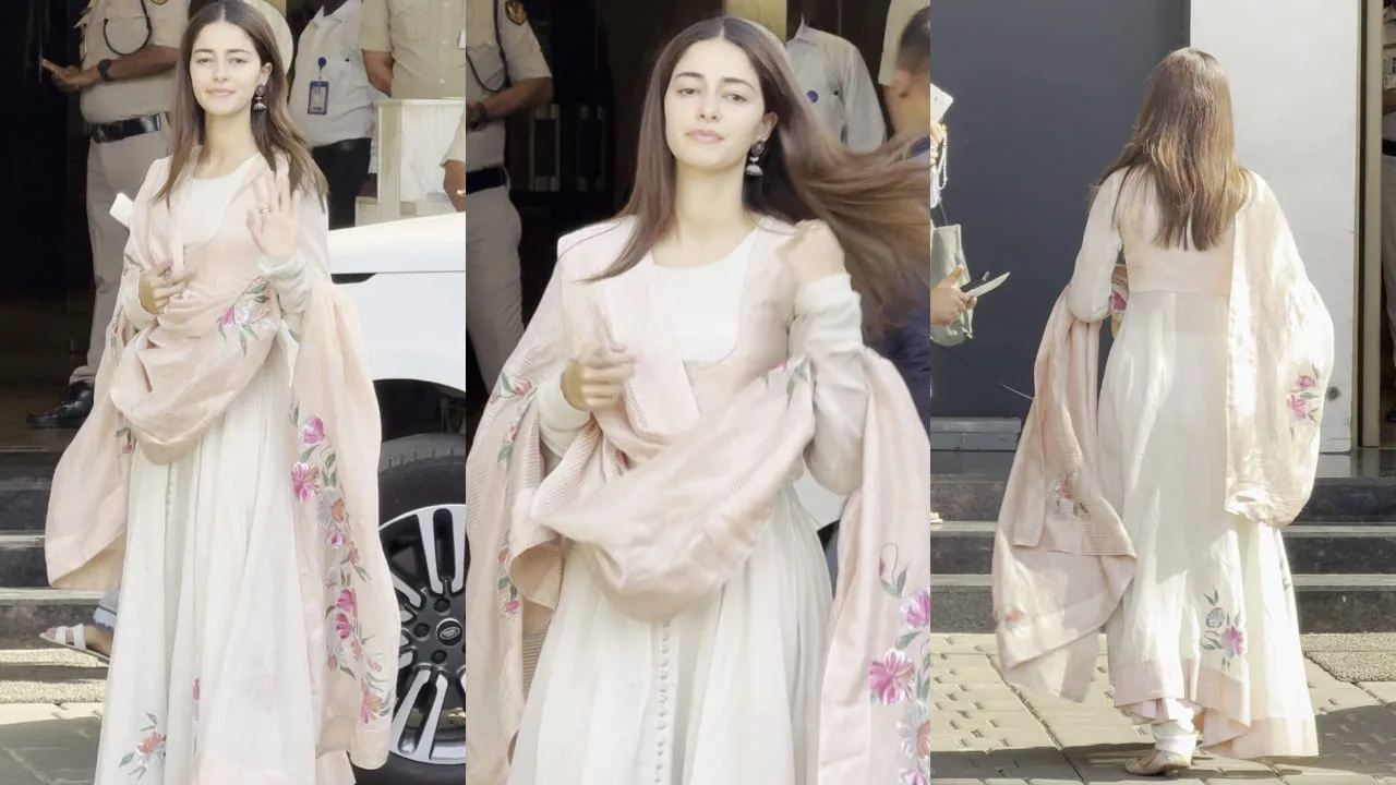 Ananya Panday Stuns in Rs 32,000 Hand-Painted Anarkali: Kesari 2 Promotions Take Flight at Mumbai Airport
