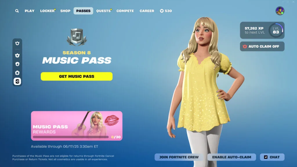 foortsr 2 Fortnite v34.30 Update: Sabrina Carpenter, Ballistic Changes & Adventure Time Rumors