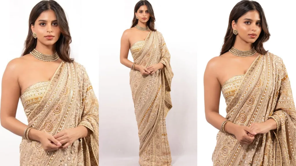 Suhana Khan Saree Revolution: 5 Head-Turning Looks from Corset to Strappy Blouses 2 image 1194 Suhana Khan Saree Revolution: 5 Head-Turning Looks from Corset to Strappy Blouses