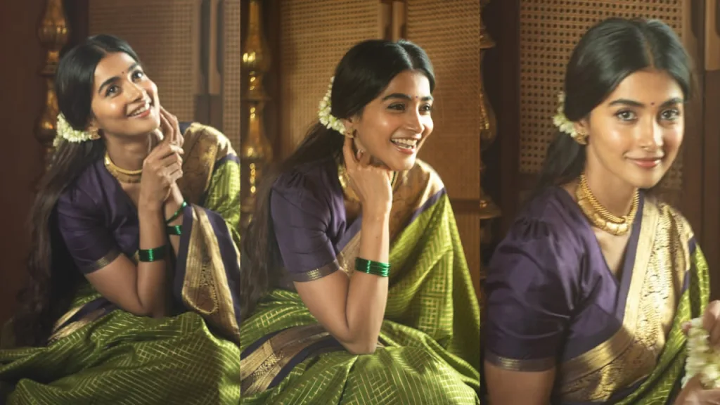 image 1806 Pooja Hegde Stuns in 70-Year-Old Kanjivaram: Vintage Elegance Meets Modern Grace
