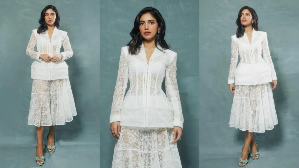 Bhumi Pednekar K-Drama Chic: Stunning in White Lace Co-ord and Rs 1,23,500 Heels 1 Bhumi Pednekar