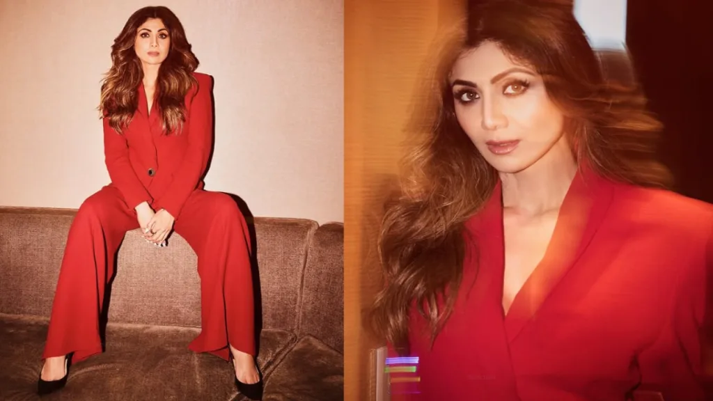 image 191 Shilpa Shetty Fiery Red Blazer: The Ultimate C-Suite Fashion Statement