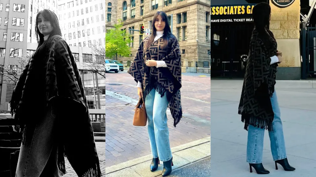 Bold Nora Fatehi Vacation Style Masterclass: Rocking a Rs 1,79,000 Fendi Poncho in the USA 1 Nora Fatehi