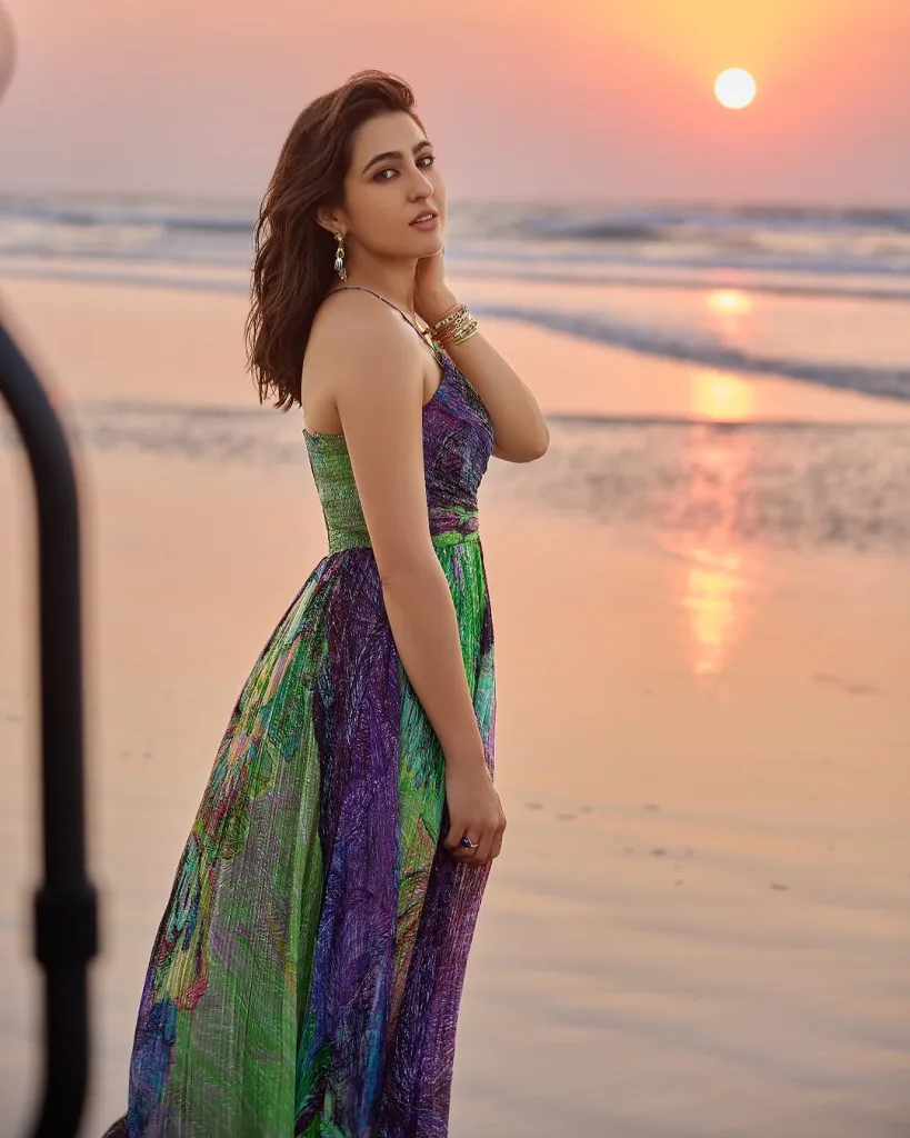 Sara Ali Khan Island Escape Fashion: How to Recreate Her Stunning Botanical Print Maxi Dress Beach Look 1 Sara Ali Khan