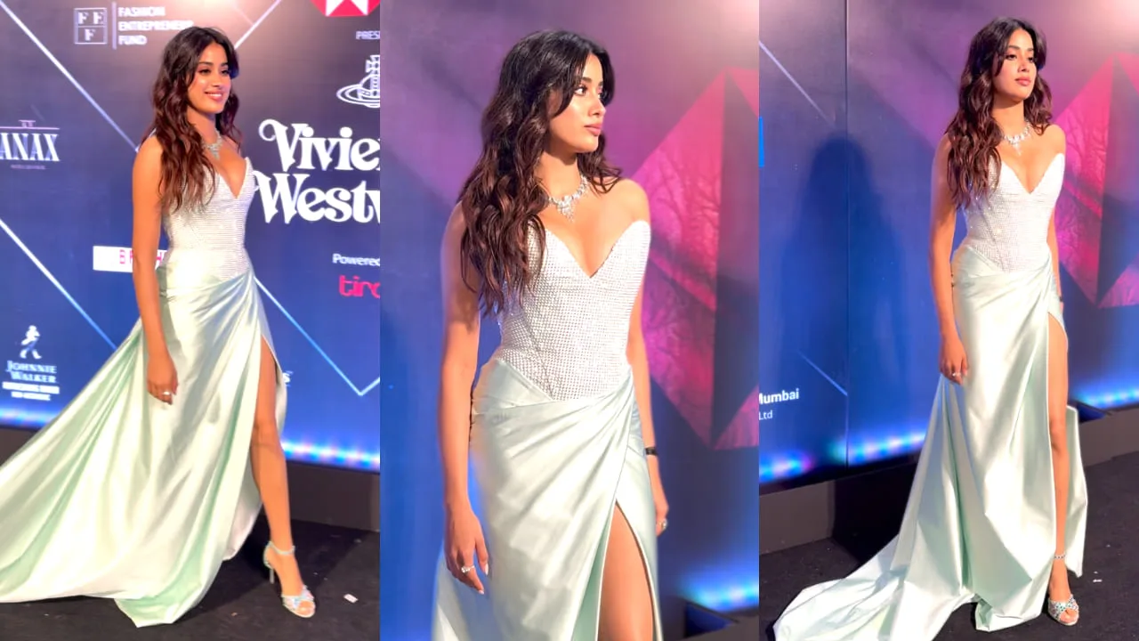 Janhvi Kapoor Stuns in Mint Green Slit Gown at Vivienne Westwood’s Fashion Extravaganza