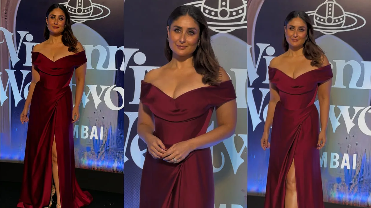 Kareena Kapoor Khan Slays in Custom Vivienne Westwood Slit Gown at Mumbai Fashion Extravaganza