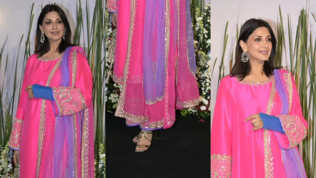 Sonali Bendre Stuns at Arpita Khan’s Eid Bash: Pink Elegance Meets Jimmy Choo Chic 1 Sonali Bendre