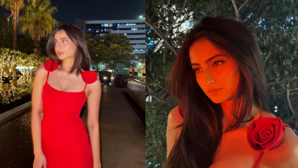 palaks 2 Palak Tiwari ₹63,870 Red Midi Dress: The Ultimate Date Night Statement Piece