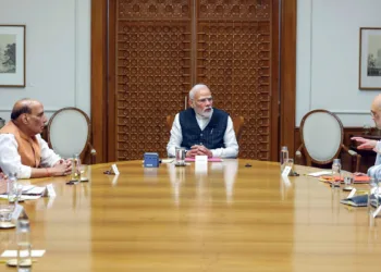New Delhi, Apr 23 (ANI): Prime Minister Narendra Modi chairs meeting of Cabinet Committee on Security (CCS), in New Delhi on Wednesday. Union Home Minister Amit Shah, Defence Minister Rajnath Singh, EAM Dr S Jaishankar and others officials are present. (ANI Photo)