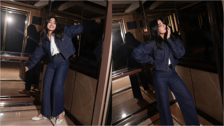 Rashmika Mandanna Denim Ensemble: Redefining Business Chic with Effortless Elegance