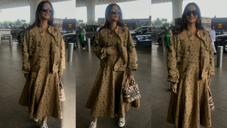 Redefining Airport Chic: Sonam Kapoor Monochrome Masterpiece
