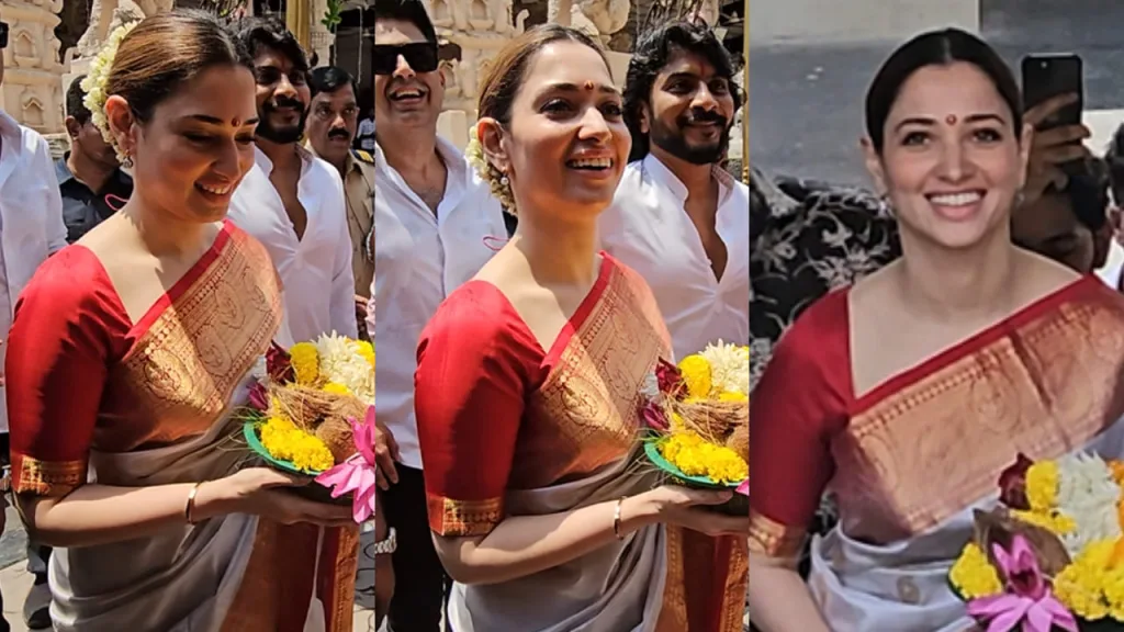 tammans 2 Tamannaah Bhatia Traditional Temple Style: South Indian Saree With Gajra-Adorned Bun