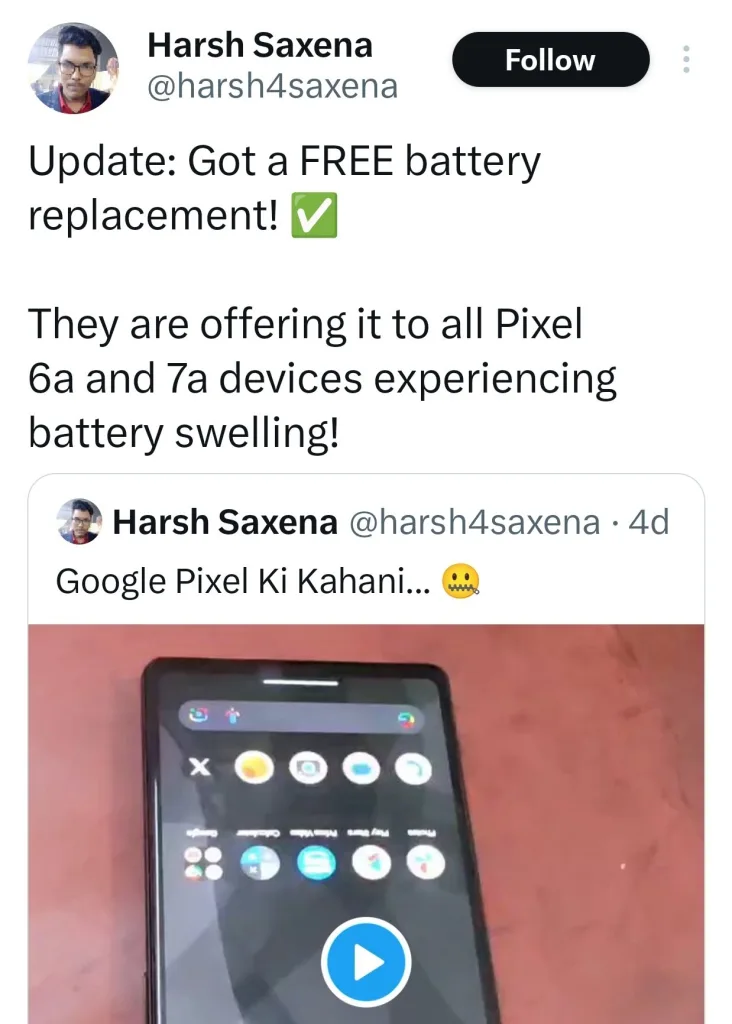 Google Offers Free Battery Replacement for Pixel 6a, 7a 1 Google