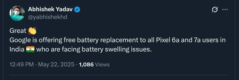 Google Offers Free Battery Replacement for Pixel 6a, 7a 3 Google pixel 6a 7a 2