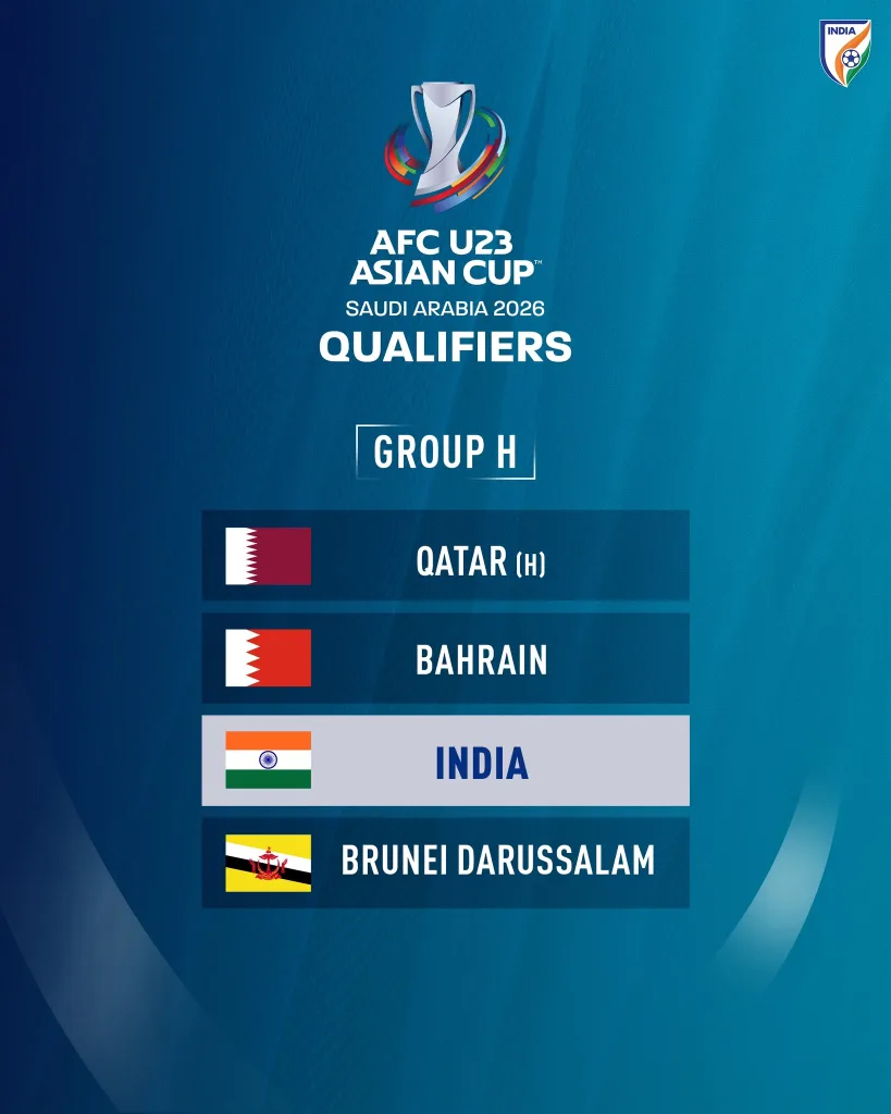 India to play qatar, bahrain, brunei darussalam in afc u23 asian cup qualifiers